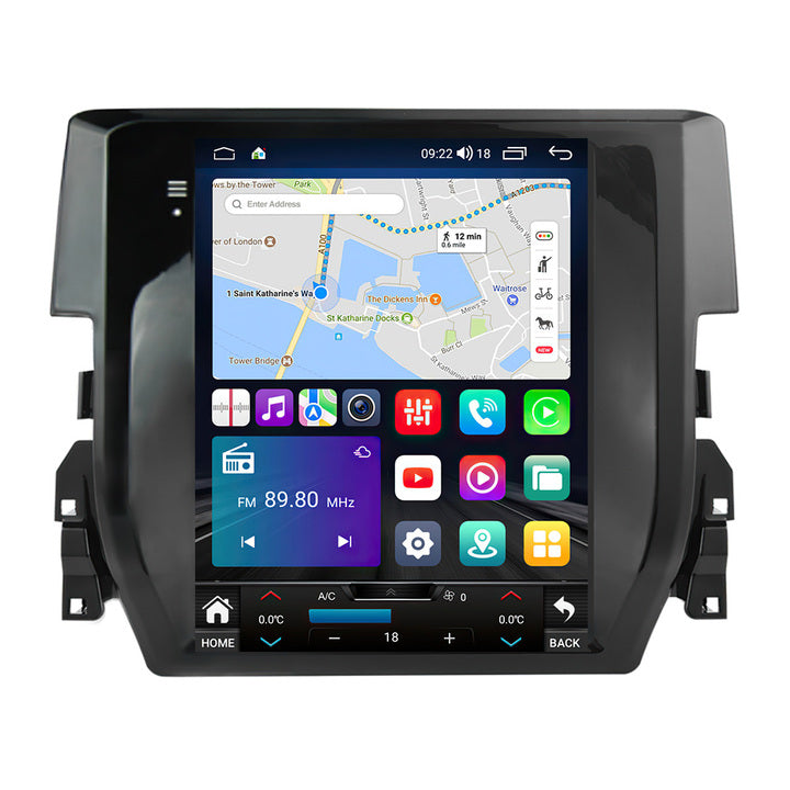 LEHX 8Core 4G Car Radio Multimedia for Honda Civic 2015-2020 Android 12 Auto Carplay Stereo Gps Navigation 2 Din Tesla Style